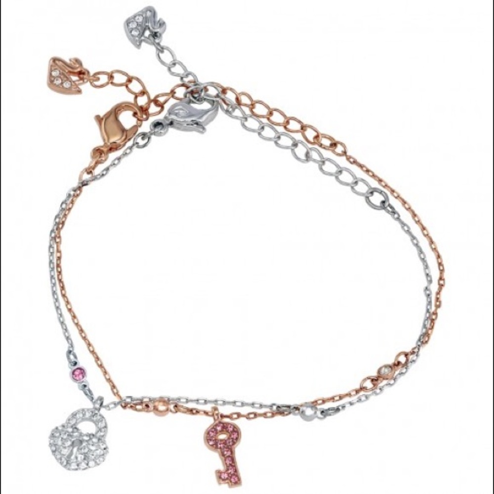 SWAROVSKI Crystal Wishes Lock and Key Bracelet Set